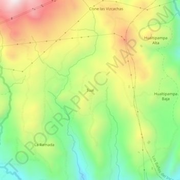 Tual topographic map, elevation, terrain
