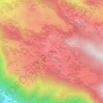 Campaegli topographic map, elevation, terrain
