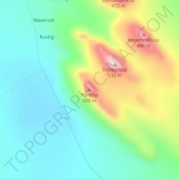 Pankop topographic map, elevation, terrain