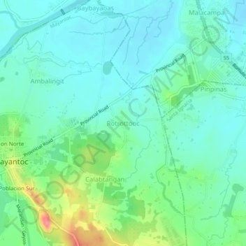Rotrottooc topographic map, elevation, terrain