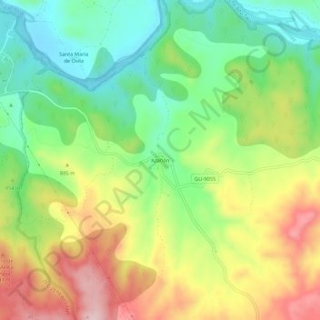 Azañón topographic map, elevation, terrain