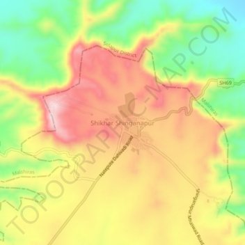 Shikhar Shinganapur topographic map, elevation, terrain