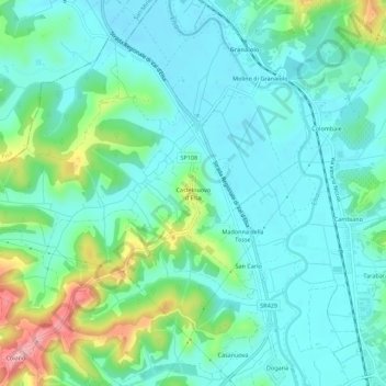 Castelnuovo d'Elsa topographic map, elevation, terrain