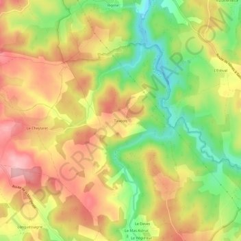 Tiracols topographic map, elevation, terrain