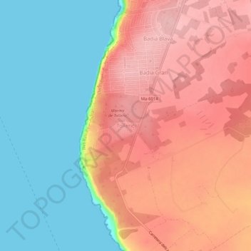 Tolleric topographic map, elevation, terrain