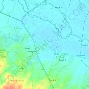 Culis topographic map, elevation, terrain