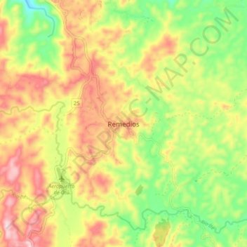 Remedios topographic map, elevation, terrain