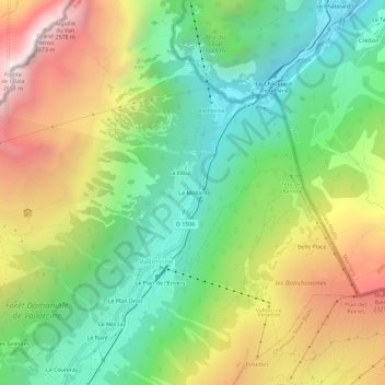 Le Mollard topographic map, elevation, terrain