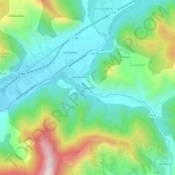 Jouquetti topographic map, elevation, terrain