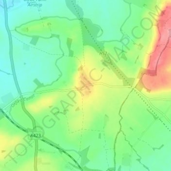 Wormleighton topographic map, elevation, terrain