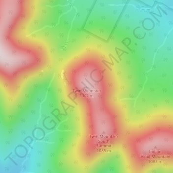 Twin Mountain topographic map, elevation, terrain