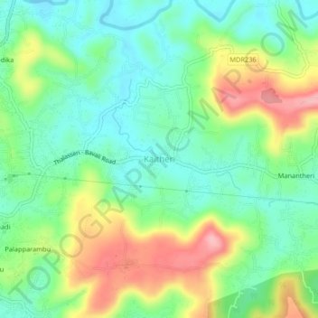 Kaitheri topographic map, elevation, terrain