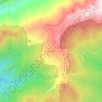 Siouane topographic map, elevation, terrain