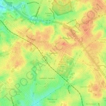 Eastfield topographic map, elevation, terrain