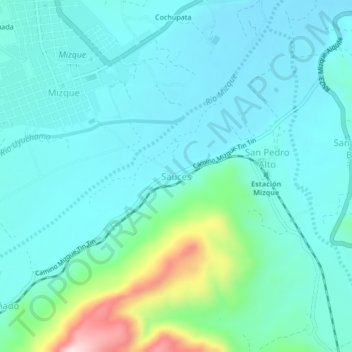 Sauces topographic map, elevation, terrain