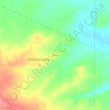 Tinian topographic map, elevation, terrain