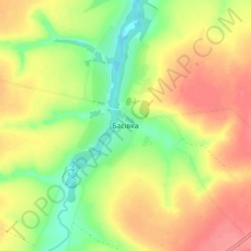 Basivka topographic map, elevation, terrain