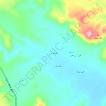 Quflat `Udhr topographic map, elevation, terrain