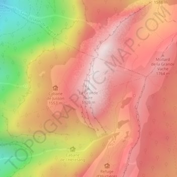 La Grande Sure topographic map, elevation, terrain
