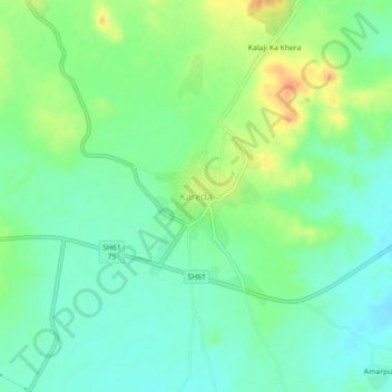 Kareda topographic map, elevation, terrain