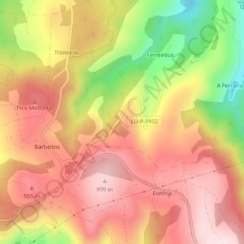 Trousa topographic map, elevation, terrain