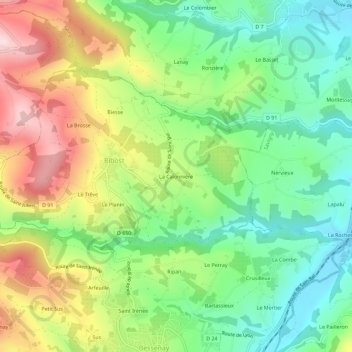 La Calonnière topographic map, elevation, terrain