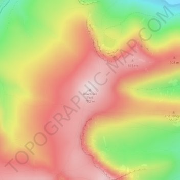 Bowscale Fell topographic map, elevation, terrain