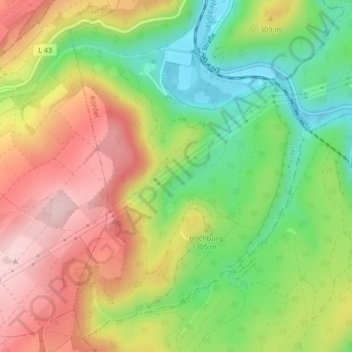 Klausenhöhle topographic map, elevation, terrain
