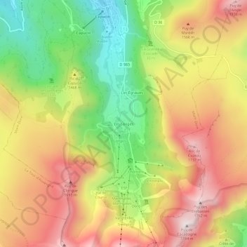 Les Longes topographic map, elevation, terrain