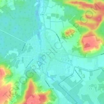 Milly-la-Forêt topographic map, elevation, terrain