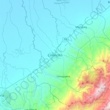 Coloncito topographic map, elevation, terrain