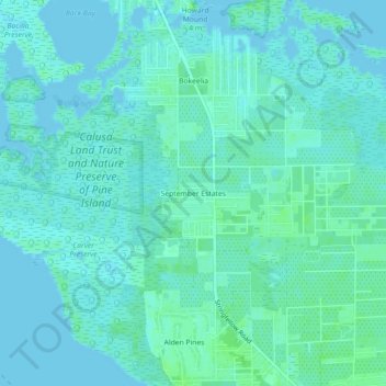 September Estates topographic map, elevation, terrain