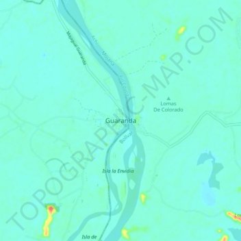Guaranda topographic map, elevation, terrain