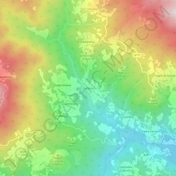 Dorbora topographic map, elevation, terrain