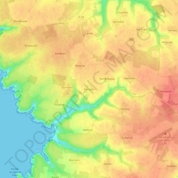 Keroyan topographic map, elevation, terrain