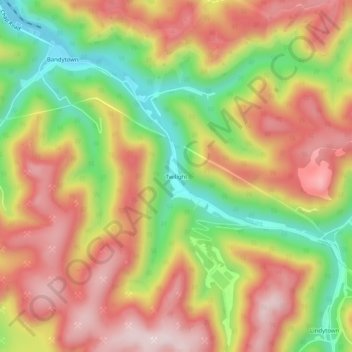 Twilight topographic map, elevation, terrain