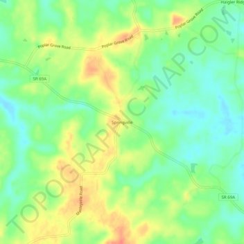Springville topographic map, elevation, terrain
