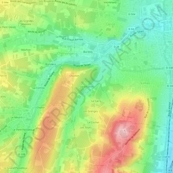 Saint-Fonds topographic map, elevation, terrain