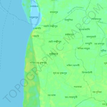 Haimchar topographic map, elevation, terrain