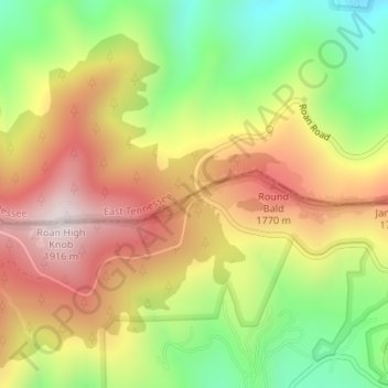 Carvers Gap topographic map, elevation, terrain