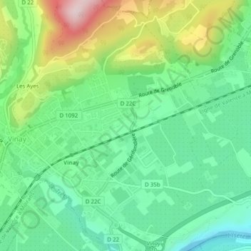 Les Levées topographic map, elevation, terrain