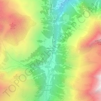 La Gouille topographic map, elevation, terrain
