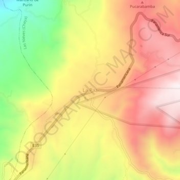 La Paz topographic map, elevation, terrain