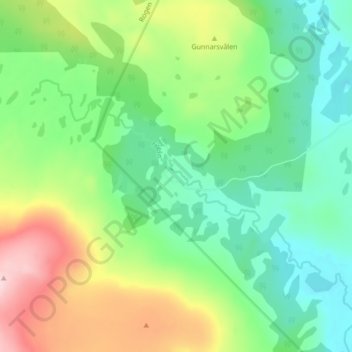 Gunnars topographic map, elevation, terrain