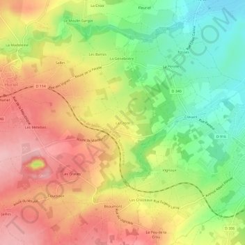 La Croze topographic map, elevation, terrain