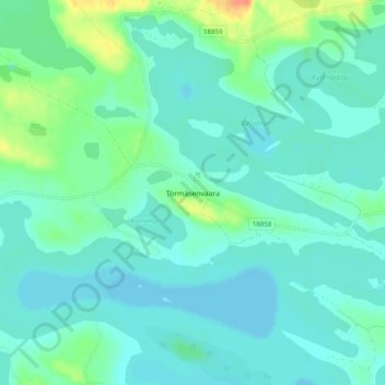 Törmäsenvaara topographic map, elevation, terrain
