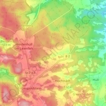 Ottenberg topographic map, elevation, terrain