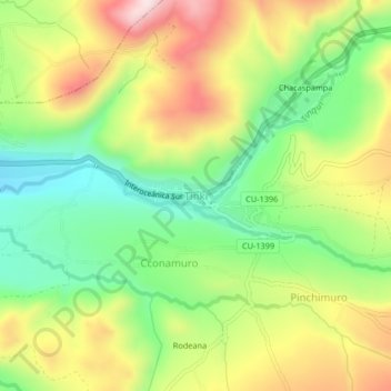 Tinki topographic map, elevation, terrain
