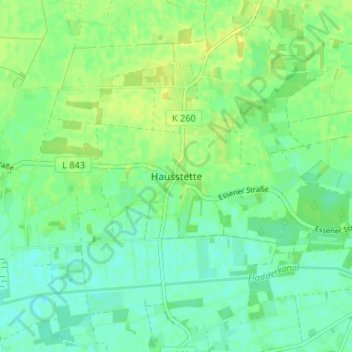 Hausstette topographic map, elevation, terrain