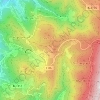Brandrüttel topographic map, elevation, terrain